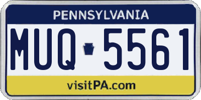 PA license plate MUQ5561