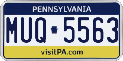 PA license plate MUQ5563