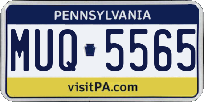PA license plate MUQ5565