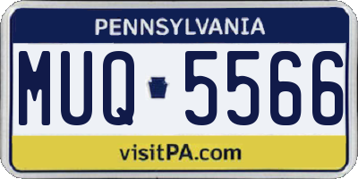 PA license plate MUQ5566