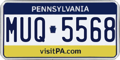PA license plate MUQ5568