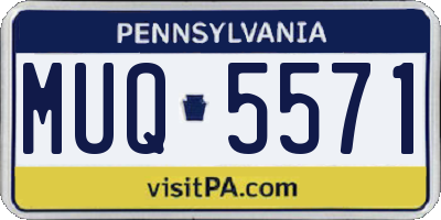 PA license plate MUQ5571