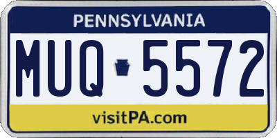 PA license plate MUQ5572
