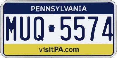 PA license plate MUQ5574