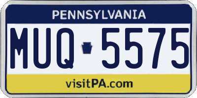 PA license plate MUQ5575