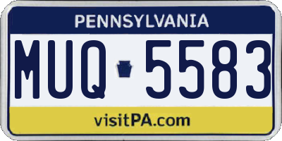 PA license plate MUQ5583