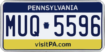 PA license plate MUQ5596