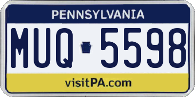 PA license plate MUQ5598