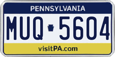 PA license plate MUQ5604