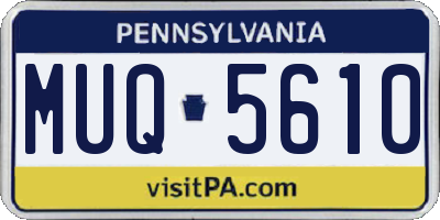 PA license plate MUQ5610