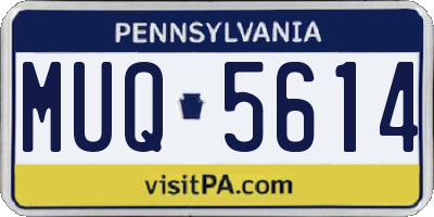 PA license plate MUQ5614