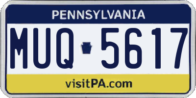 PA license plate MUQ5617