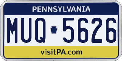 PA license plate MUQ5626
