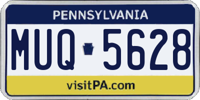PA license plate MUQ5628