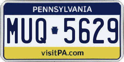 PA license plate MUQ5629