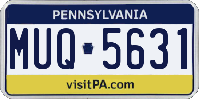 PA license plate MUQ5631