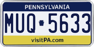 PA license plate MUQ5633