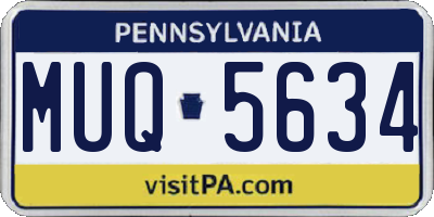 PA license plate MUQ5634