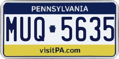 PA license plate MUQ5635