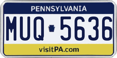 PA license plate MUQ5636