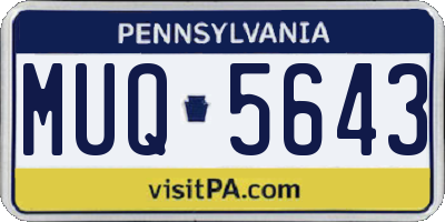 PA license plate MUQ5643