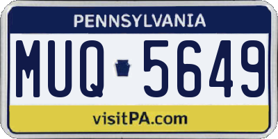 PA license plate MUQ5649