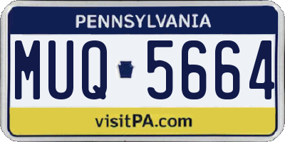 PA license plate MUQ5664