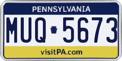 PA license plate MUQ5673