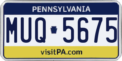 PA license plate MUQ5675