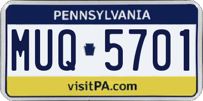 PA license plate MUQ5701