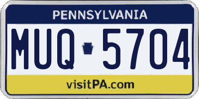 PA license plate MUQ5704