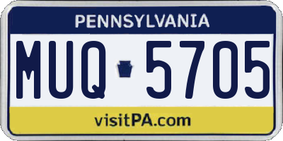 PA license plate MUQ5705
