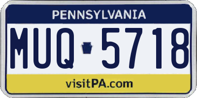 PA license plate MUQ5718