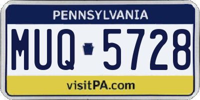 PA license plate MUQ5728