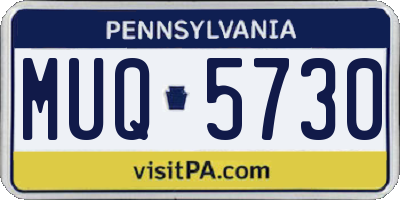 PA license plate MUQ5730