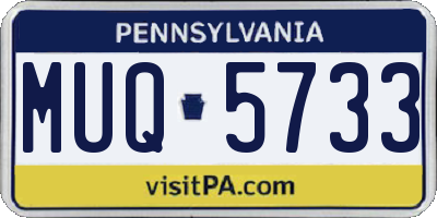 PA license plate MUQ5733