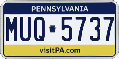 PA license plate MUQ5737