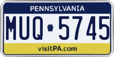 PA license plate MUQ5745