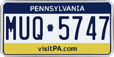 PA license plate MUQ5747