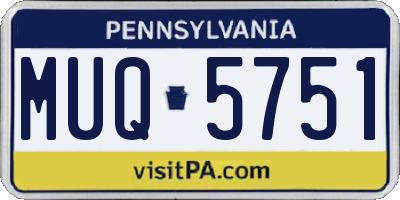 PA license plate MUQ5751