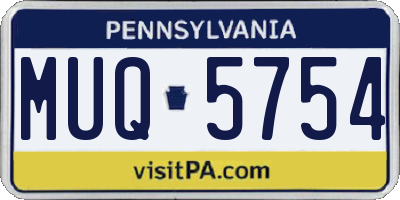 PA license plate MUQ5754