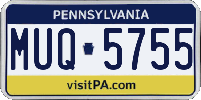 PA license plate MUQ5755