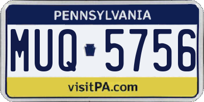 PA license plate MUQ5756