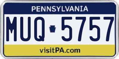 PA license plate MUQ5757