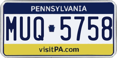 PA license plate MUQ5758