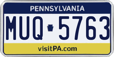 PA license plate MUQ5763