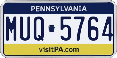 PA license plate MUQ5764
