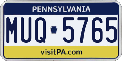 PA license plate MUQ5765