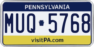 PA license plate MUQ5768