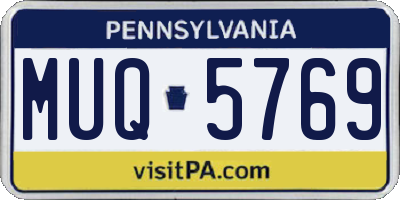 PA license plate MUQ5769